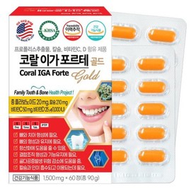 코랄 이가 포르테 골드 60정 치아 코랄 칼슘 프로폴리스 리소짐 식물스테롤 Coral Ega Forte Gold 60 Tablets Dental Coral Calcium Propolis Lysozyme Phytosterol