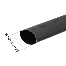 TA-VIGOR 10mm Heat Shrink Tubing, 7M Length Heat Shrink Sleeving, 2:1 Ratio Heat Shrink Tube for Electrical Insulation, Repairs, Wrap Cable, Wire Connectors, Black