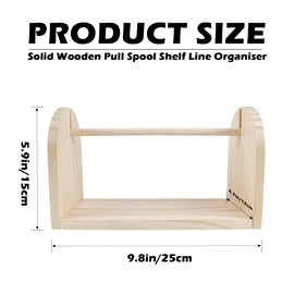 YOLUFER Wooden Spools Craft Ribbon Organiser Sewing Rack Organiser Ribbon Spool Organiser Tool for Wrapping Paper Yarn Ribbons (15.7Inch Length)