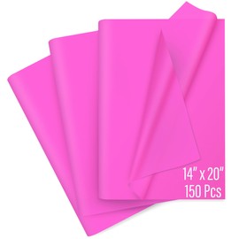 SANZIX 150 Sheets Pink Tissue Paper for Gift Bags Bulk 14x20 Inch - Hot Pink Tissue Paper Bulk Use for Couple Gift Wrap, Flower Wrap, Birthday, Valentine’s Day, Bridal Showers, Baby Shower & Christmas