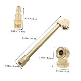 MAGICLULU 2 Set Connection Air Chuck 2 Way Set Heavy Duty Dual Head Air Chuck with Closed Ball Tire Chuck and Male Tire Air Fill Kit for Tire Inflator Gauge