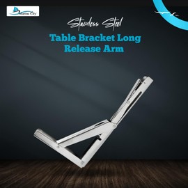 MARINE CITY Table Bracket Long Release Arm, 304 Stainless Steel Folding Shelf Bracket, 12-inch Arm, Supports 330LB, Space-Saving Design for Marine, Boats, Tables, Shelves, Storage Racks (Pack of 2)