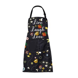 ENSIANTH Honey Bee Apron for Women Men With Pocket Bumble Bee Apron Bee Kitchen Cooking Chef Apron Bee Gifts for Bee Lovers Apron (live laugh love apron)