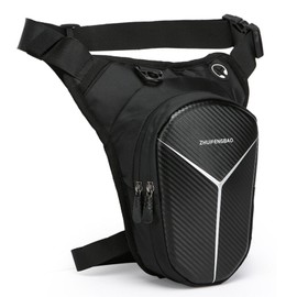 Waniki Motorcycle Leg Bag Waterproof Thigh Bag Bum Bag for Men Women Belt Bag Motorcycle Bag Belt Bag with Removable Leg Strap for Cycling Hiking, Light, Modernity Black, Black (black-B)