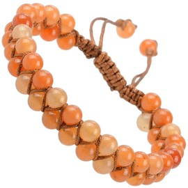 MASSIVE BEADS Natural Chakra Healing Power Crystals Macrame Bracelet Yoga Double Layer Stone Beads Gemstone Meditation Relax Anxiety Bangle for Unisex Women Men, 6mm, Stone, no gemstone