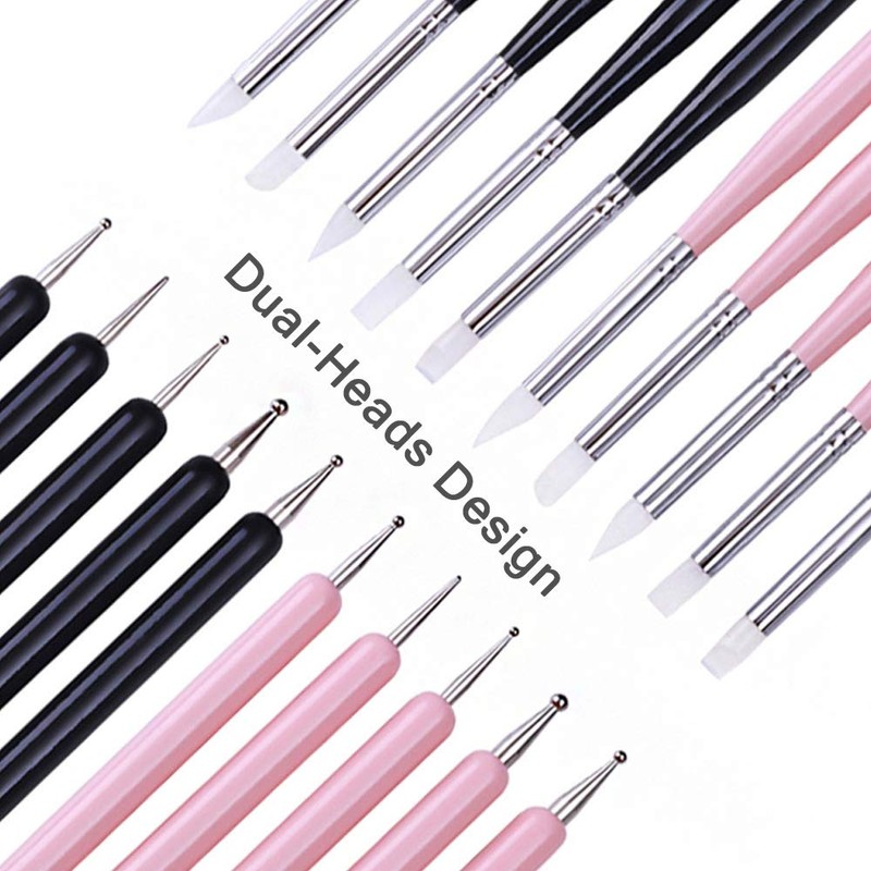 5pcs Nail Art Dotting Tools Pen Dual Head UV Gel