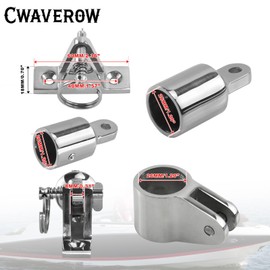 CWaveRow Bimini Top Hardware, 316 Stainless Steel Boat Fittings, Fits 7/8" & 1" OD Tubing, Heavy Duty Canopy Parts, 12 Pieces