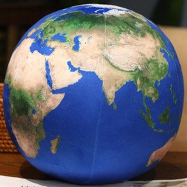 OUKEYI 10.6Inch Super Cute Sun Plush Soft Pillow, Soft and realistic Earth, Moon, Sun, stuffed plush toy for learning science, astronomy, space, blue planet, toy (earth)