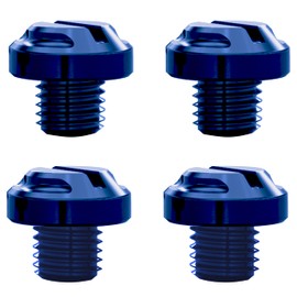AVERZELLA 4pcs Motorcycle Blue Mirror Hole Plugs 2 Regular+2 Reverse M10x1.25 (Blue, M10>2 regular + 2 reverse)