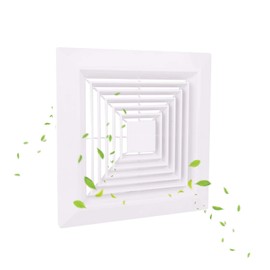 White 1 Piece ( 9 “x 9 ”Inch) Bathroom Exhaust Fan Cover with Spring, Square Ceiling or Wall Mounted Exhaust Fan, Ceiling Fan, Grille, Air Diffuser, Diverter Ventilation Hood, Replacement Accessories