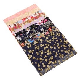 LALAFINA 10pcs Japanese Pattern DIY Cotton Fabrics Quilting Fabric Pack Sewing Project Style Random Style