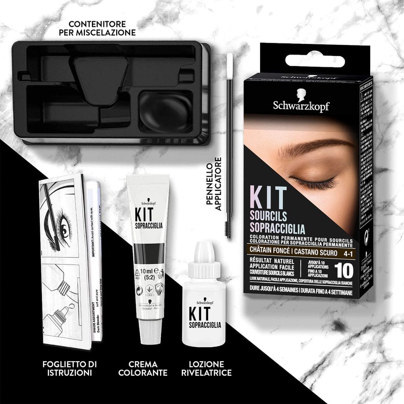 Schwarzkopf, Eyebrow Kit, Permanent Eyebrow Coloring, Eyebrow Dye, Up to
