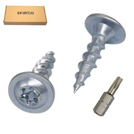 SKIR'CO (Pack of 500) Galvanised Steel 4.0 x 16mm Wood Screws Metal Screws Wafer Head Torx Head Self Tapping