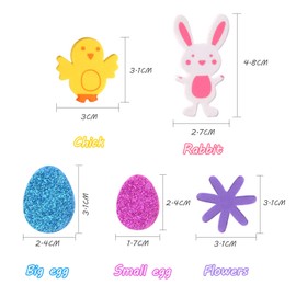 TUPARKA 160 Pcs Easter Foam Stickers Animal Shape Self Adhesive Easter Stickers Glitter Egg Stickers for Easter Day Party Crafts Home Decoration
