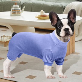 XPUDAC Fleece Dog Pajamas, Dog Winter Clothes for Small Medium Large Dogs Girl Warm Dog Sweater for Winter Christmas（Blue-Medium