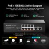 MokerLink 10 Port PoE Switch, 8 Port PoE+ 100Mbps, 2