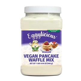 Eggylicious Vegan Pancake/Waffle Mix | Protein & Fibre Rich Gluten Free Pancake Mix | Quick & Easy Breakfast | Just Add Water/Milk | Fluffy & Crispy | Natural, Non-Bioengineered | 1 lbs 8 oz (680 gm)