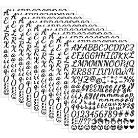 jekiinova 1730 Alphabet Letter Stickers, 10 Sheets Self Adhesive Alphabet Stickers Upgraded Cute Handwriting Alphabet Vinyl Stickers for DIY Crafts Art Making Cards Notebook Decor