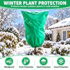 Drawstring Plant Frost Protection Covers for Outdoor Trees and Shrubs – Easy-to-Use Winter Plant Cover Bags for Cold Weather