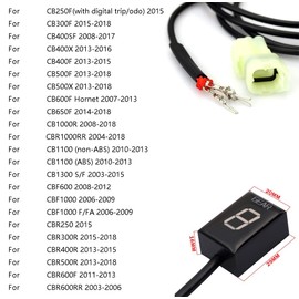 MOQIAOSEIKO Digital Gear Indicator for Motorcycles LED Display Waterproof 6 Gears Compatible with Honda CBR600F CBR1000R CBR300R CB500F CB600F CBR500R CBR600RR CB300F CMX500 NC700S NC700X