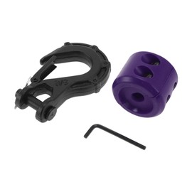 X AUTOHAUX Tractor Bucket Hooks 3/8" Front Tractor Accessories Bucket Grab Hook Metal 3.27"x4.92" Black 15 Ton with 1 Purple Stopper and 1 Small Wrench 1 Set