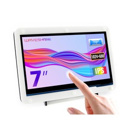 Waveshare 7inch HDMI LCD (C) Capacitive Touch Screen Display Supports Various Systems for All Ver. Raspberry pi 3 Model B/3 B+/2 B/B+/B/A Banana Pi with Bicolor Case