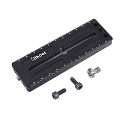 iShoot Quick Release Plate Compatible with Large Camera w/Battery Grip Canon 1DX II 1DX 1Ds Nikon D6 D5 D4 D3 D3S D3X D2X D2H D1 D1X D1H &Arca Fit Tripod Head Clamp-2pc Can Form a L-Shaped Bracket
