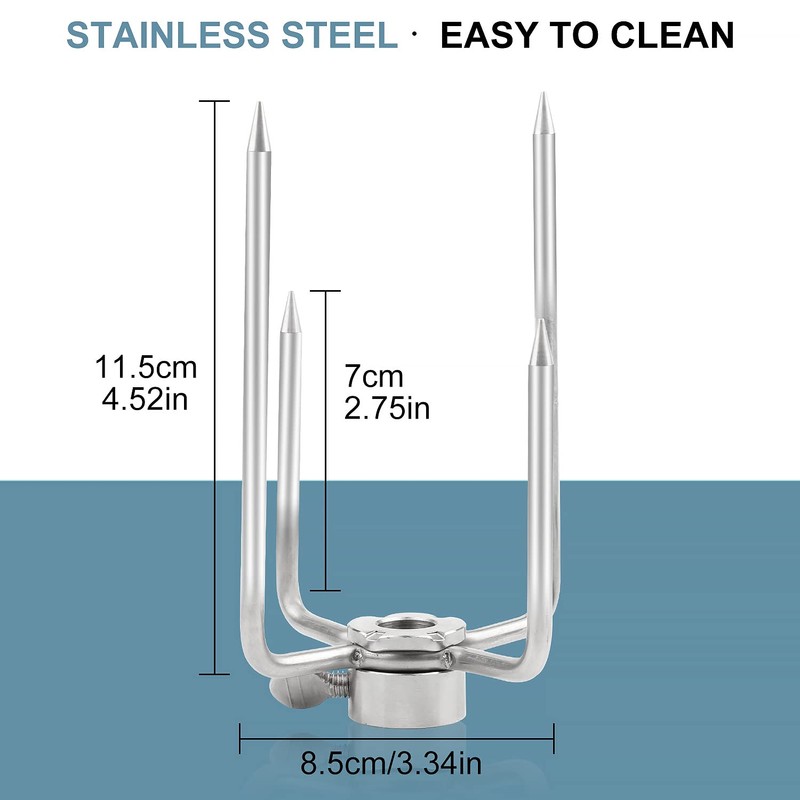 CPROSP 4 Meat Needles Stainless Steel BBQ Meat Clamp with