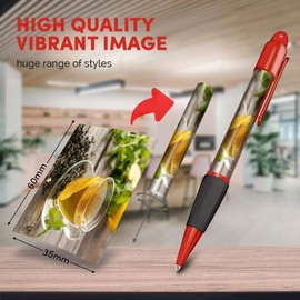 Destination Vinyl ltd Beautiful and comfortable Red Ballpoint Pen (Black Ink) - Green Tea Cup Healthy Organic #21658