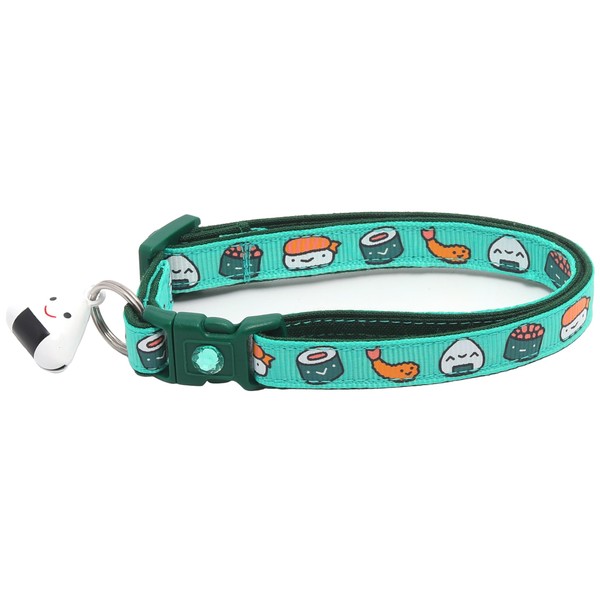 Sushi Cat Collar with Onigiri Bell | Adjustable Large Size