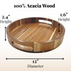 PANDAWOOD Acacia Wood Lazy Susan - 12 Inch Wooden Turntable