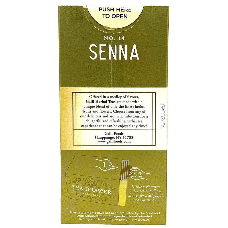 Galil Senna Tea – Caffeine-Free Herbal Tea, Certified Kosher Tea