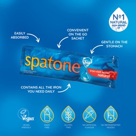 Spatone Natural Liquid Iron Supplement, Original Flavour (14 Sachets), High Absorption, Enhances Energy And Bolsters Immunity, Men Women Pregnancy, Gentle On The Stomach, 14 Day Supply