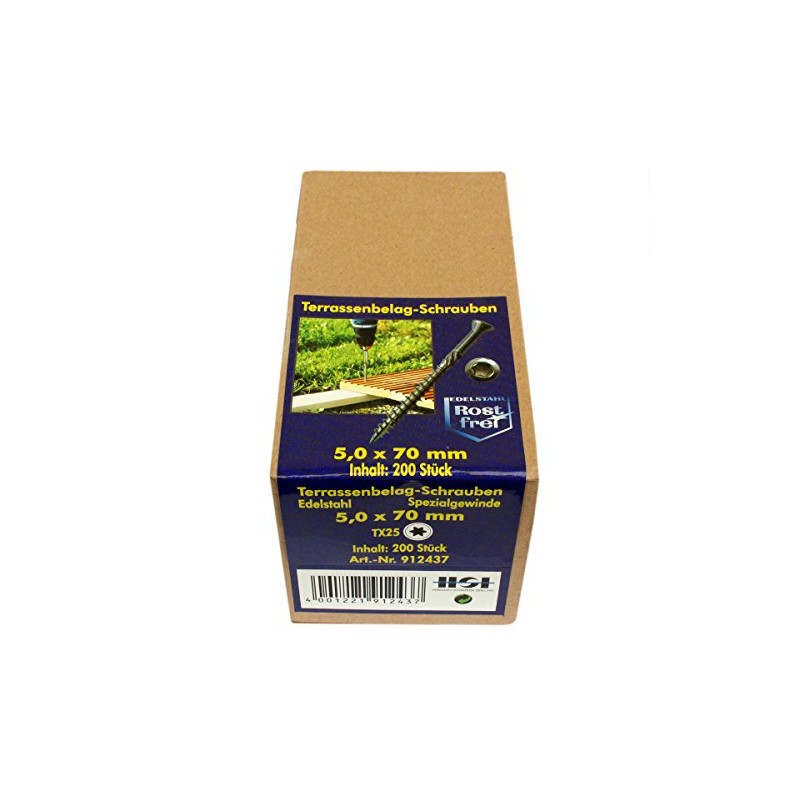 Terrace Screws Gate Drive 5.0 x 70 mm Pack of