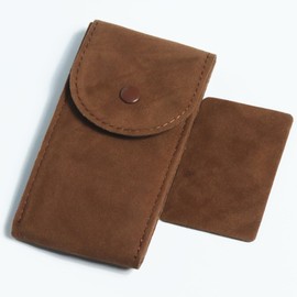 BestTown 1 Watch Case, Compact, Watch Pouch, Suede Style, Watch Storage, Watch Case, For Traveling, Business Trips, Carrying (Light Brown)