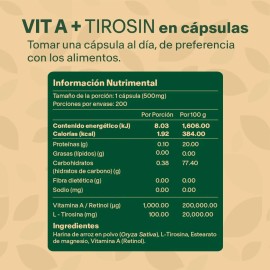 Vitamina A Retinol 200 Caps Sistema Inmune | Vitalbotanics Sabor RTN_VTMNA_200