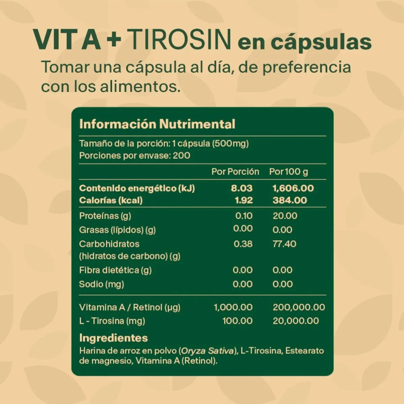 Vitamina A Retinol 200 Caps Sistema Inmune | Vitalbotanics Sabor
