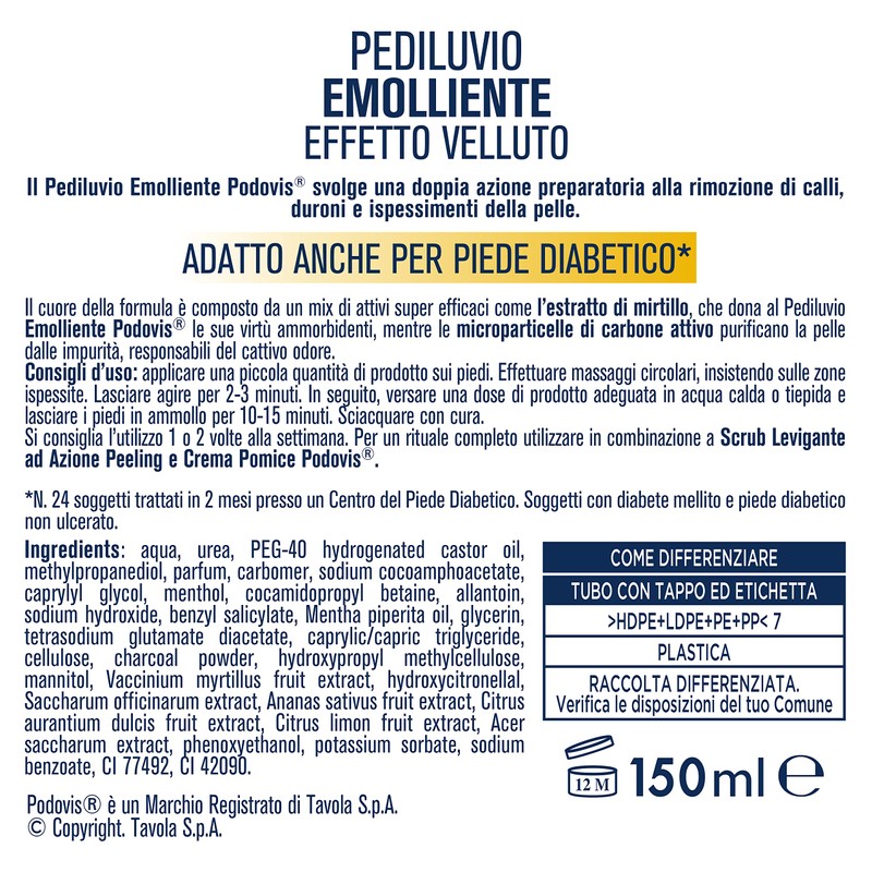 Podovis, Pediluvio Soothing Velvet Effect, Soft and Smooth Feet, Corn