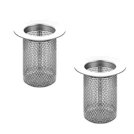 Stainless Steel Drain Strainer Shower, 40 mm Long Sink and Sink Strainer, Drain Hair Strainer, Hair Catcher, Silver, Pack of 2