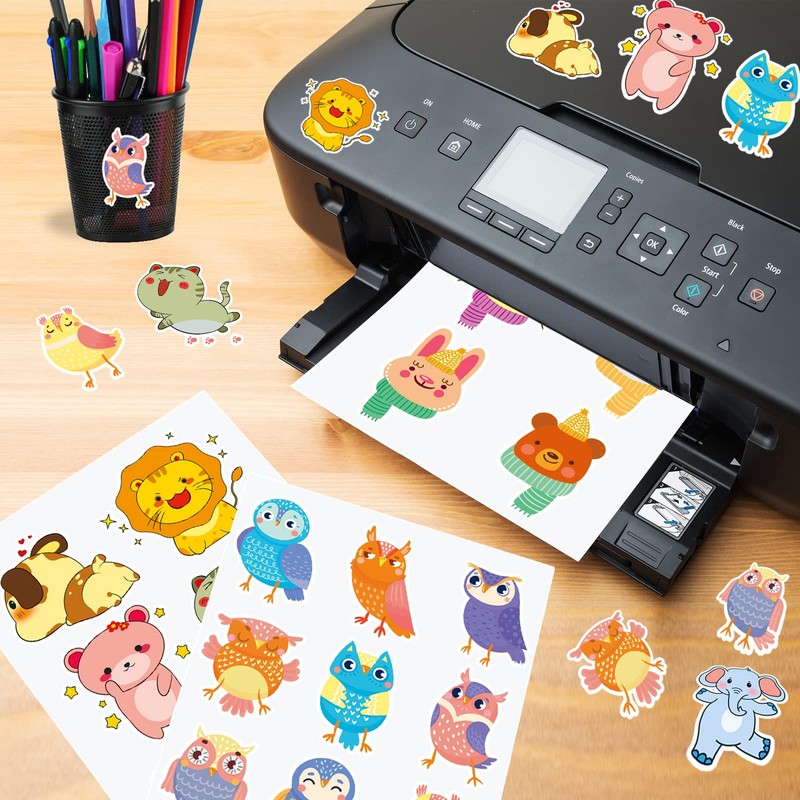 Lzerking Printable Vinyl Glossy Sticker Paper for Inkjet Printer 100