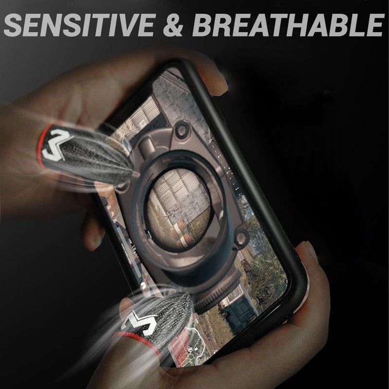 PNPGDYK Pack of 6 Gaming Finger Sleeves with Anti-Sweat Effect