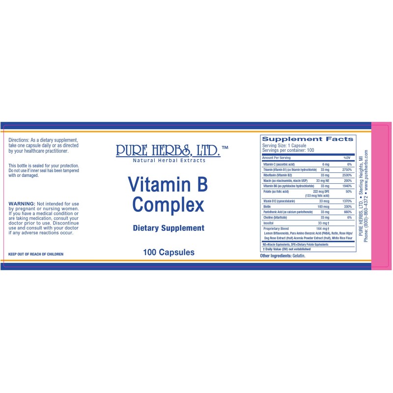 Pure Herbs: Vitamin B-Complex - capsules 100