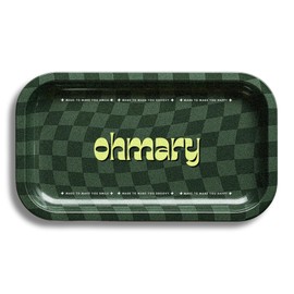 ohmary Rolling Tray Metal 27 x 16.5 cm - Stylish Rotating Tray | High Quality Design | Robust Leaf Tray for Herbs & Accessories