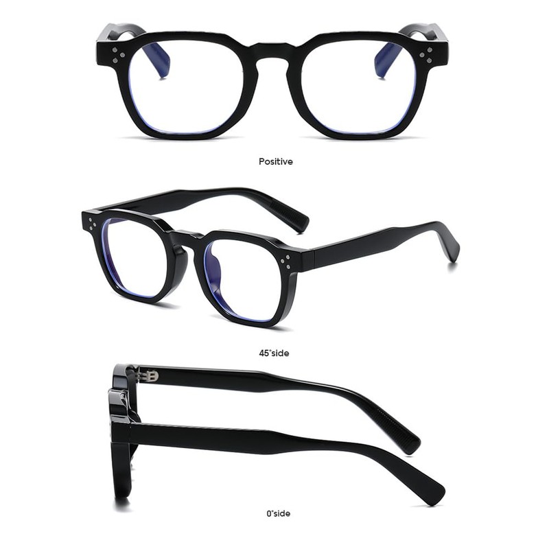FEISEDY B1272 Blue Light Cut Glasses, Thick Cell Frame, Date