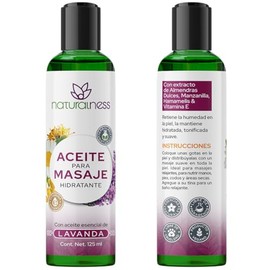 Naturalness Aceite para Masaje Corporal Hidratante con Manzanilla, Hamamelis y Vitamina E – Aceite Natural para Piel Seca, Relajación y Cuidado de la Piel – Aroma Lavanda – 125 ml