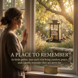 Memorial Bird Feeders for Outdoors, Sympathy Gifts for Loss of Loved One Dad Mom, Remembrance Condolences Bereavement Funeral Gift Idea, Grief Home Decor Sorry Loss Outside Garden