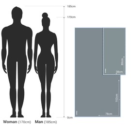 VACNITE Microfibre Hand Towel, Pack of 2, 152 x 80 cm / 80 x 38 cm, Absorbent, Ultra Light, Quick-Drying Sports Towel, Travel Towel Set for Fitness, Beach, Yoga, Sauna, Sports (Grey)