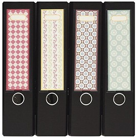 Designed labels for spine pocket files - theme “Pattern 005” - for large standard A4 files, an original by File Art and a-m-w-shop
