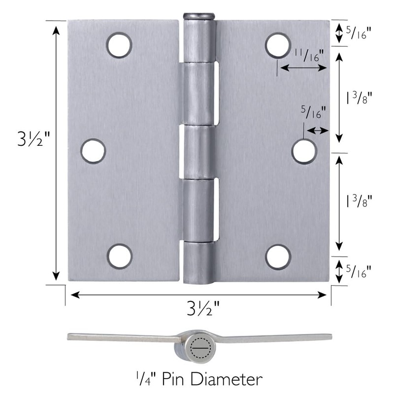Design House 6-Pack Brushed Chrome Interior Door Hinges – 3.5-inch