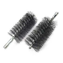 Utoolmart Steel Wire Tube Cleaning Brush, Round Chimney Cleaning Brush, M12 Threaded Interface Cleaning Brush, 55mm Diameter 160mm Length, 2pcs